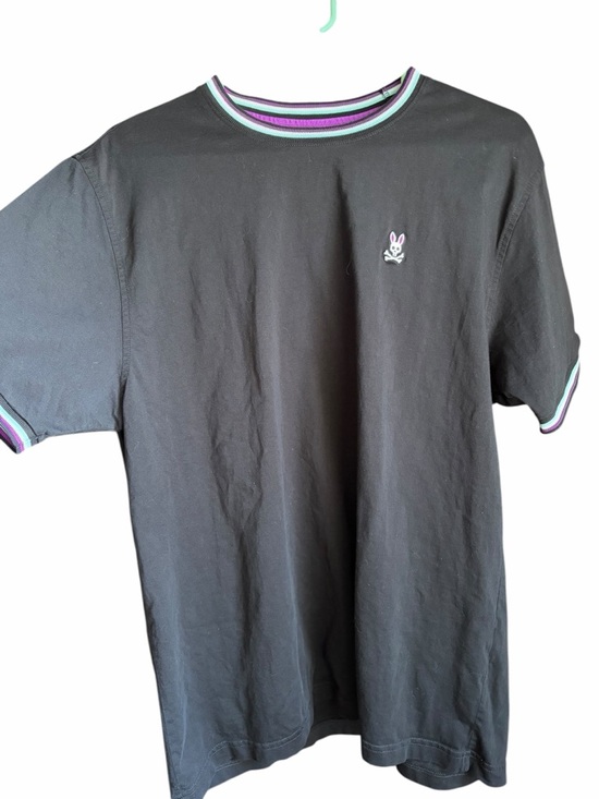 Psycho Bunny Other - Psycho Bunny Black Short-Sleeve Ringer Tee with Purple & Mint Accents